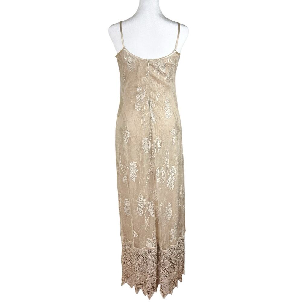 Cache Vintage Nocturn Lace Embroidered Dress Duster Set Beige Formal Size PS - Picture 11 of 16